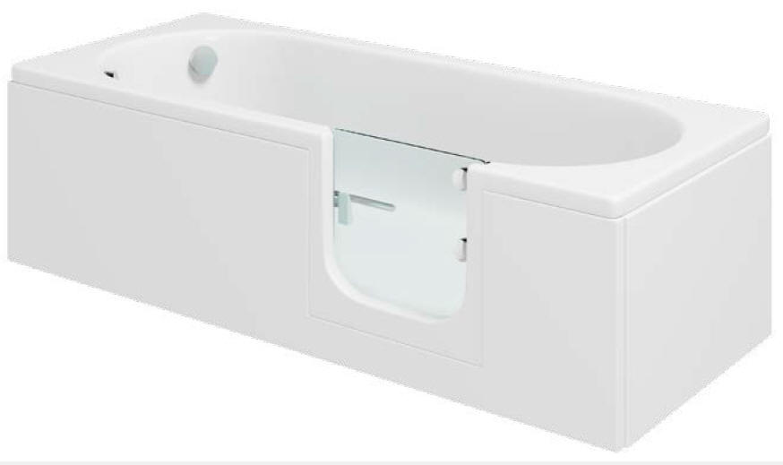 Mantelda ABALONE RV full length Walk in shower bath with door access